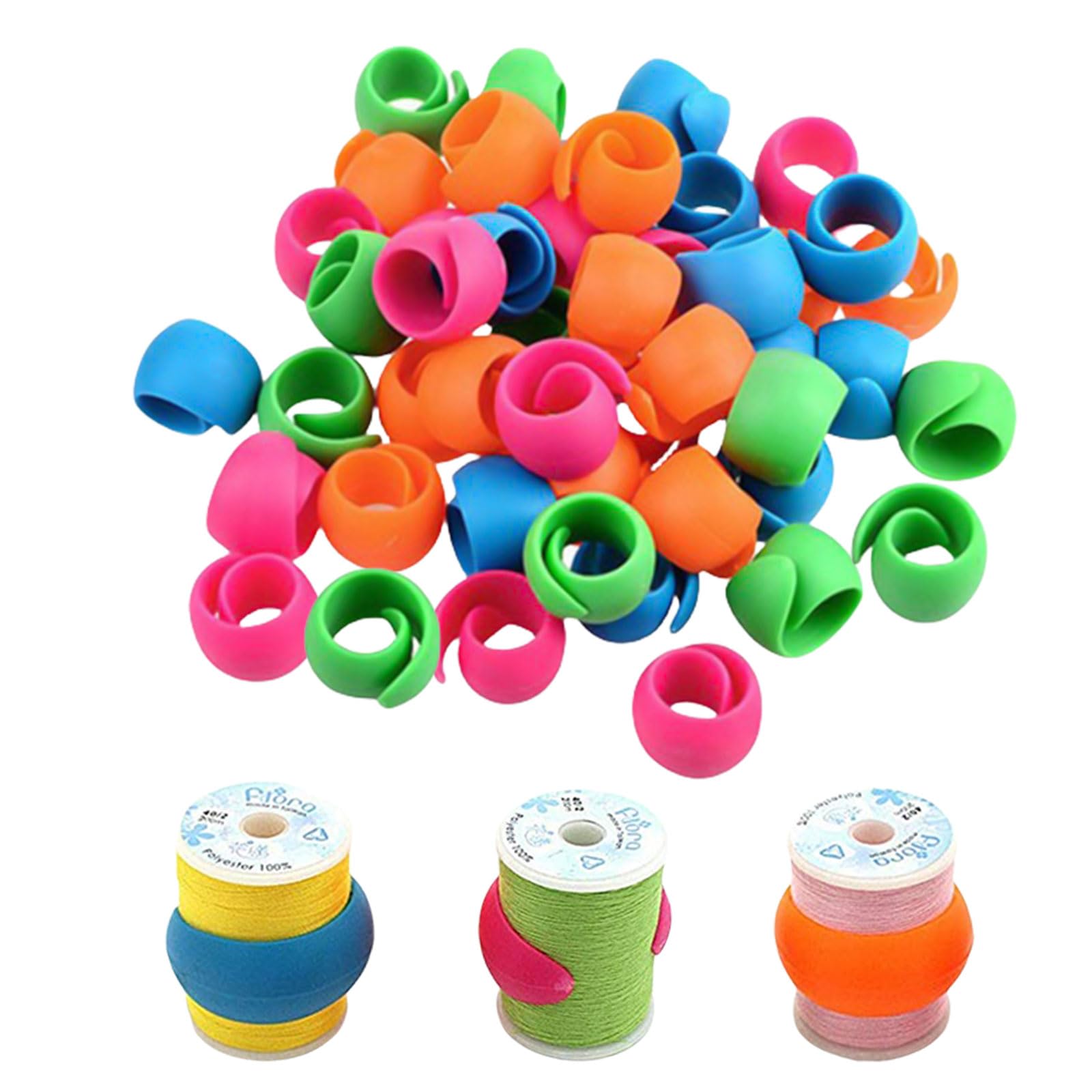 Thread Spool Huggers,20PCS Silicone Bobin Clips,Bobbin Thread Holder Clips for Embroidery Quilting Sewing Accessory Thread Spools Organizing,Mixed Color (Mixed F)