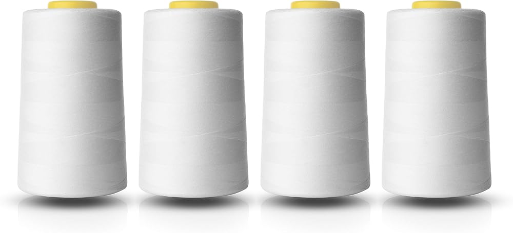 Realm Overlocking Sewing Thread Four 5000 Yards Polyester Cones White Black Navy