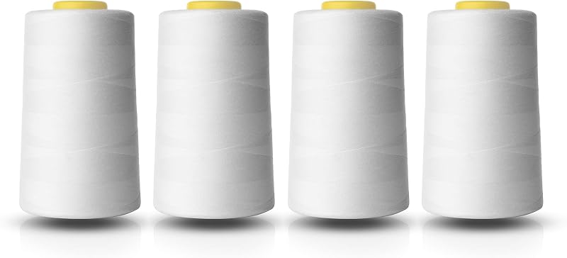 Realm Overlocking Sewing Thread Four 5000 Yards Polyester Cones White Black Navy
