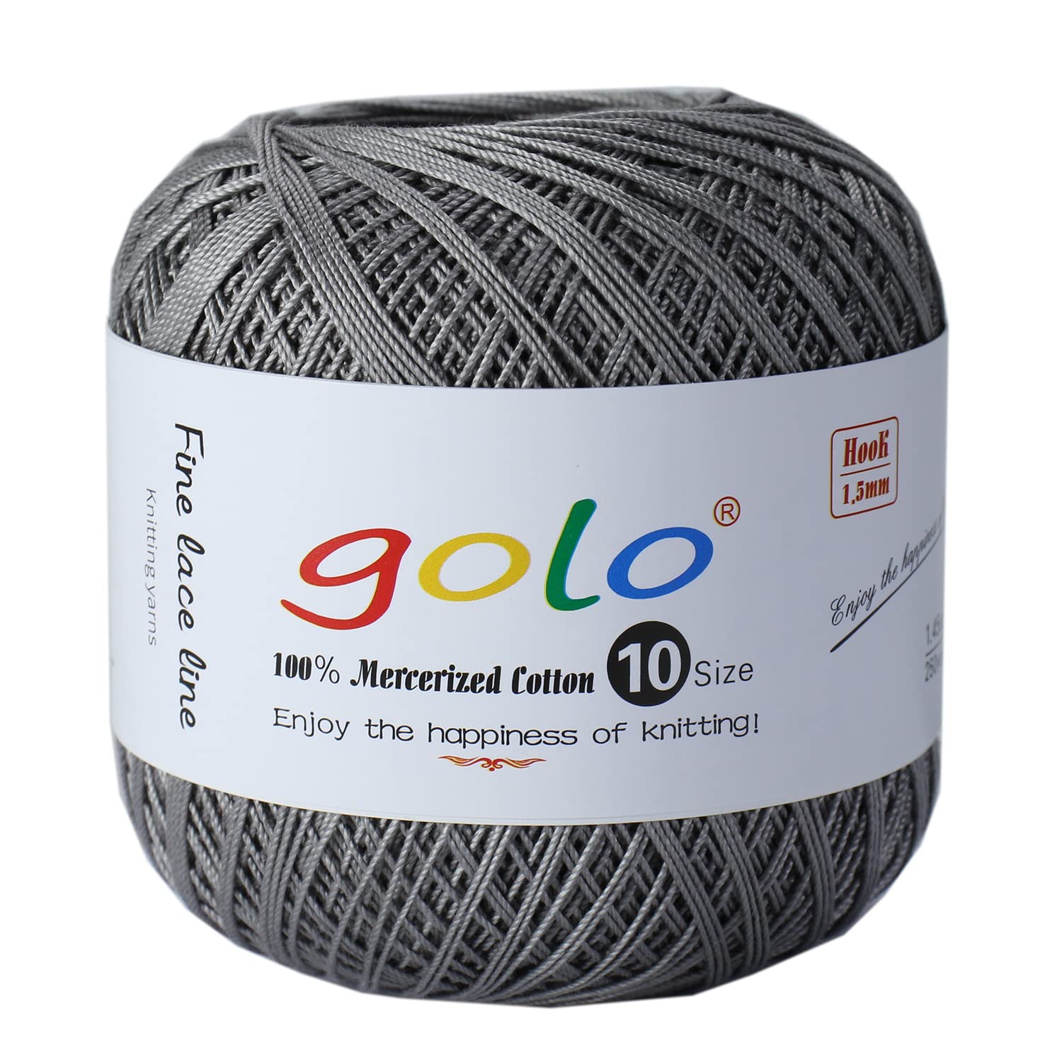 golo Crochet Thread Size 10 Yarn for Hand Knitting Crochet Yarn (Silver gray-620)