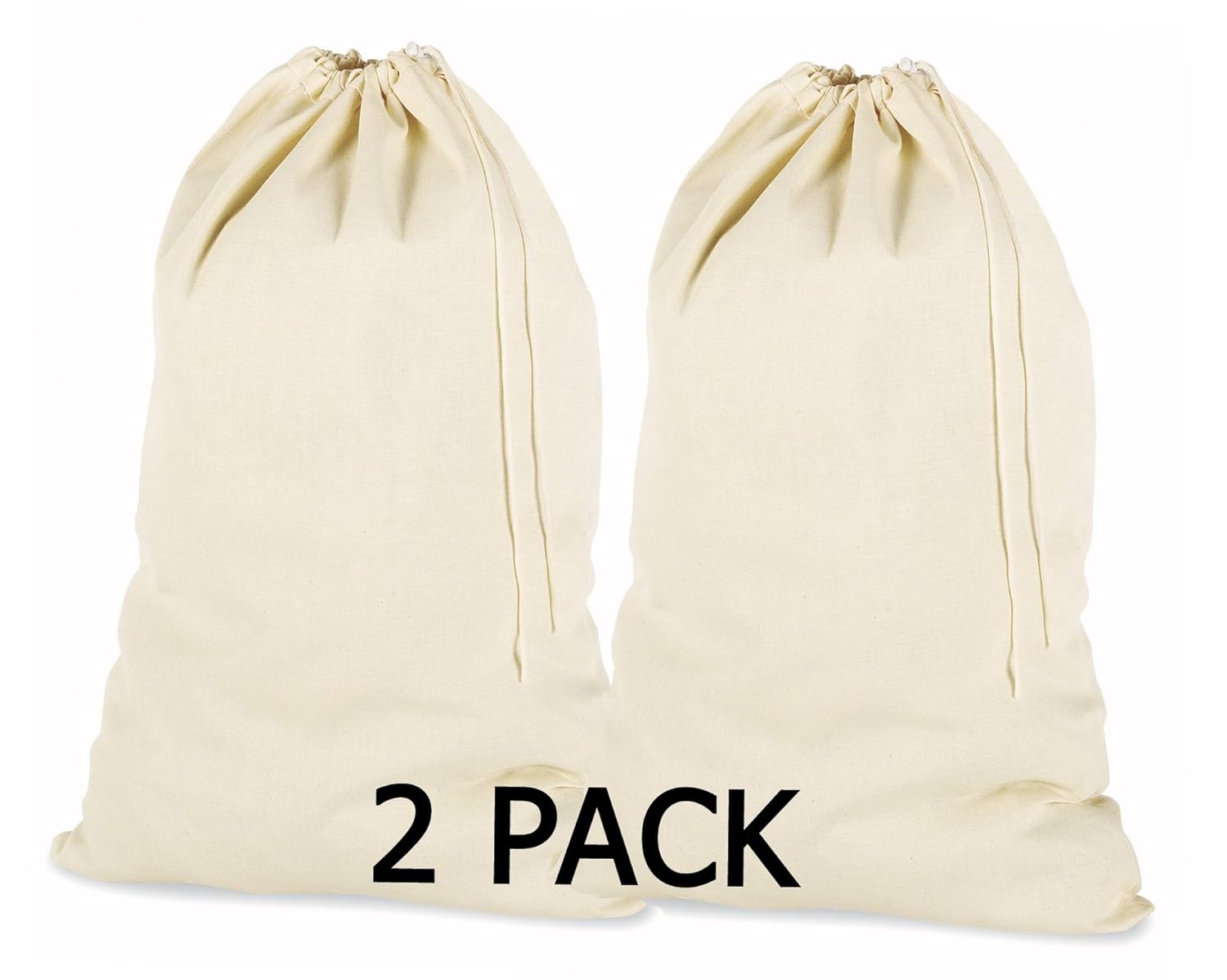 PACK of 2, 100 Cotton ExtraLarge Laundry Bag 24 Inches by 36 Inches