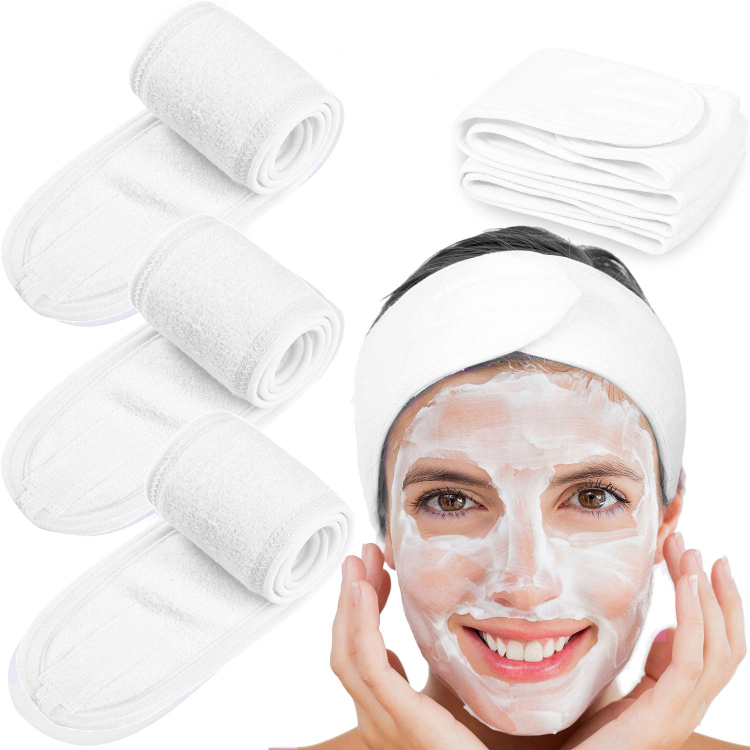 Whaline - Terry towel headband for facial treatments or white makeup