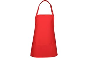 FAME 3 Pocket Bib Apron F10 for Adults - 24" L X 28" W - 65/35 Poly/Cotton Twill - Fits XS-XL - Unisex