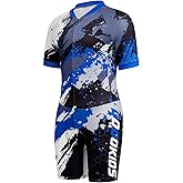 Gogokids Boys Cycling Jersey Youth Bike Suit with 3D Cushion, Kids Teen Short Sleeve Bicycle Clothes