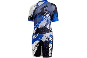 Gogokids Boys Cycling Jersey Youth Bike Suit with 3D Cushion, Kids Teen Short Sleeve Bicycle Clothes