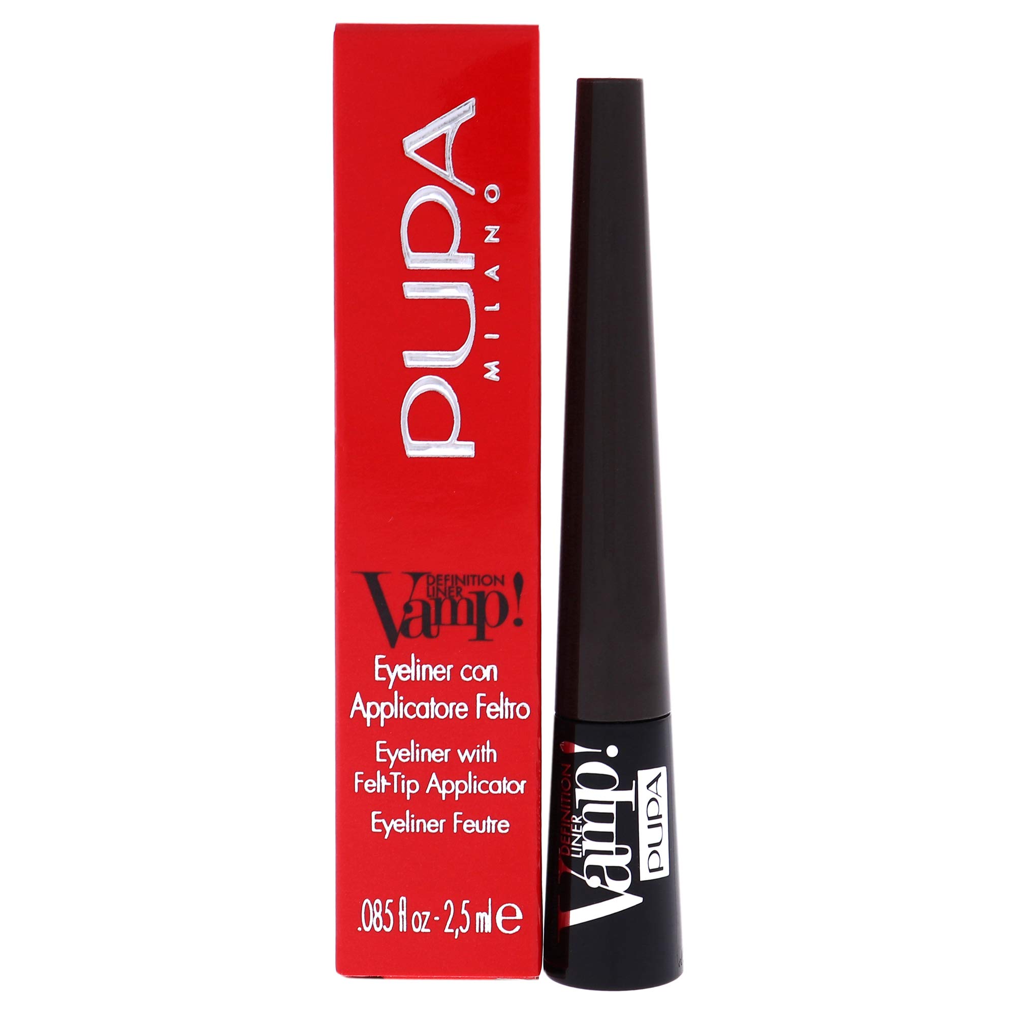 PUPA Milano VAMP! Definition Liner Eye liner with Felt-Tip Applicator, Brown Matt 2.5ml