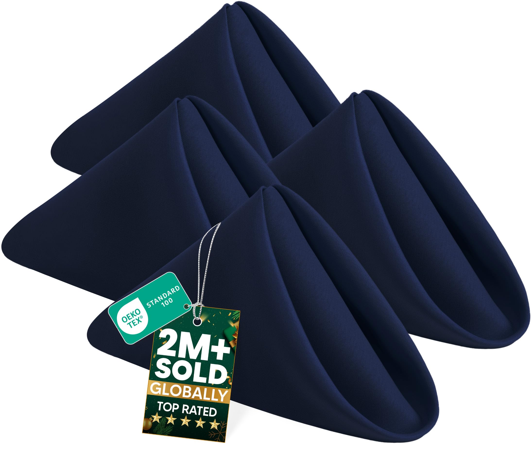 KICHLY Cloth Napkins [24 Pack, Blue] 43x43cm, 100% Polyester Dinner Napkins with Hemmed Edges, Washable, Best for Parties, Weddings and Dinners