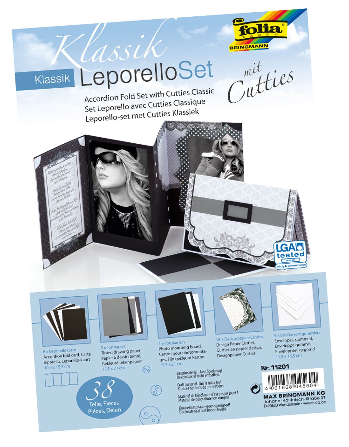 Folia 11201 Fanfold Set with Cutties Classic, Multi-Colour