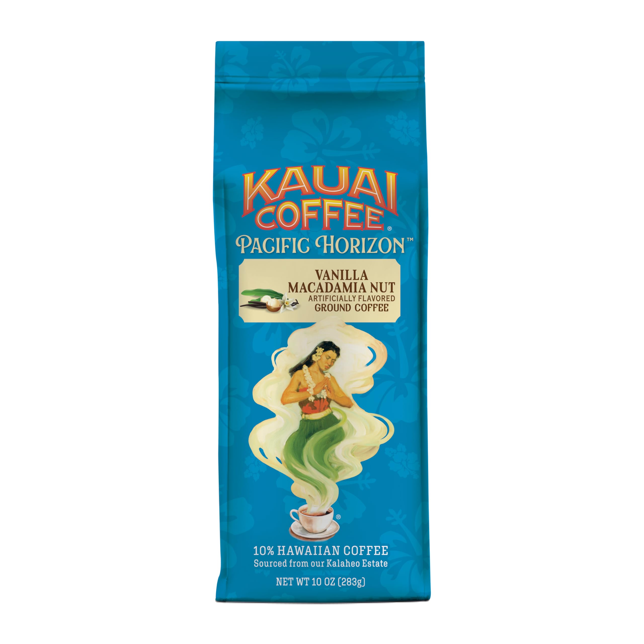 Kauai Coffee Vanilla Macadamia Nut Hawaiian Premium Ground Coffee 283g Bag