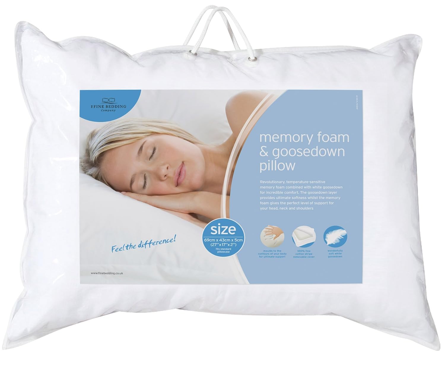 The Fine Bedding Company Memory Foam Goose Down Pillow Amazon