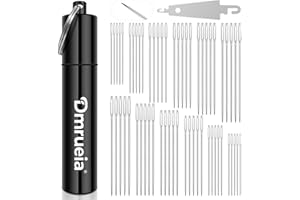 Dmrueia 60 Pcs Large Eye Embroidery Needles, 6 Sizes Hand Sewing Needles, Quilting Needles with Aluminum Tube, Sharp Needles for Art Crafts.