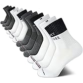 Tommy Hilfiger Mens Quarter Socks - 12 Pack Athletic Performance Cushioned Quarter Length Ankle Socks for Men for Running