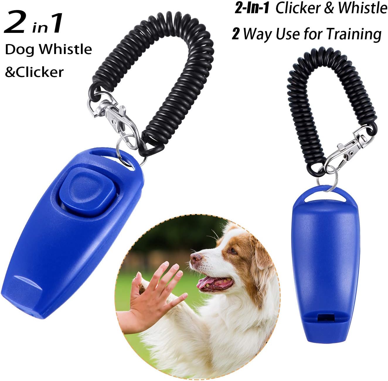Tatuo 2 Pack Dog Whistle to Stop Barking Training Tools Dog Whistle 2