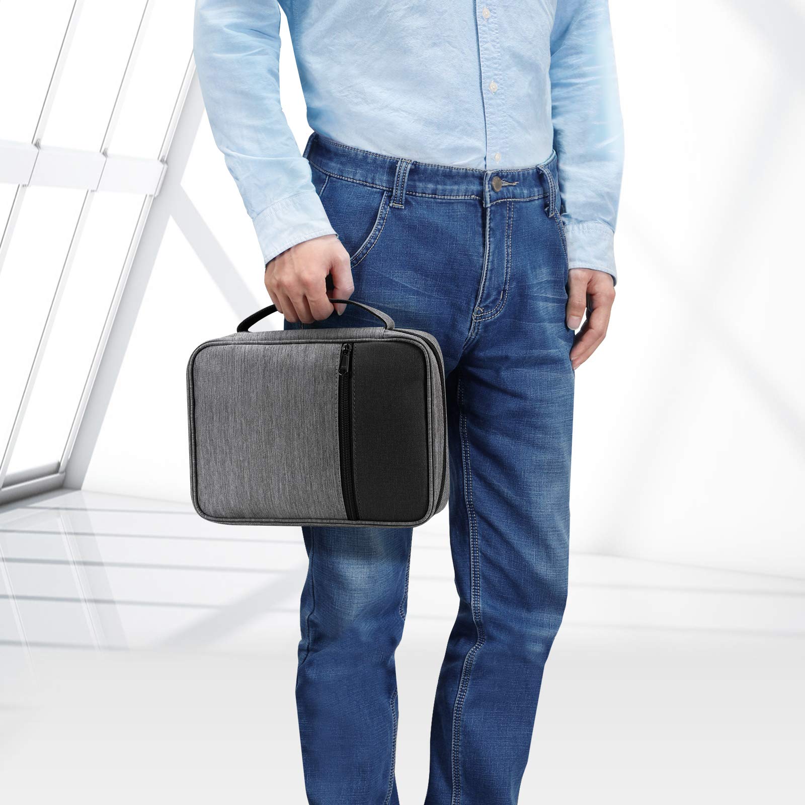 FINPAC Bible Cover, Carrying Book Case Church Bag Bible Protective with Handle and Zippered Pocket, Gift for Mother Lady Women Men, Gray