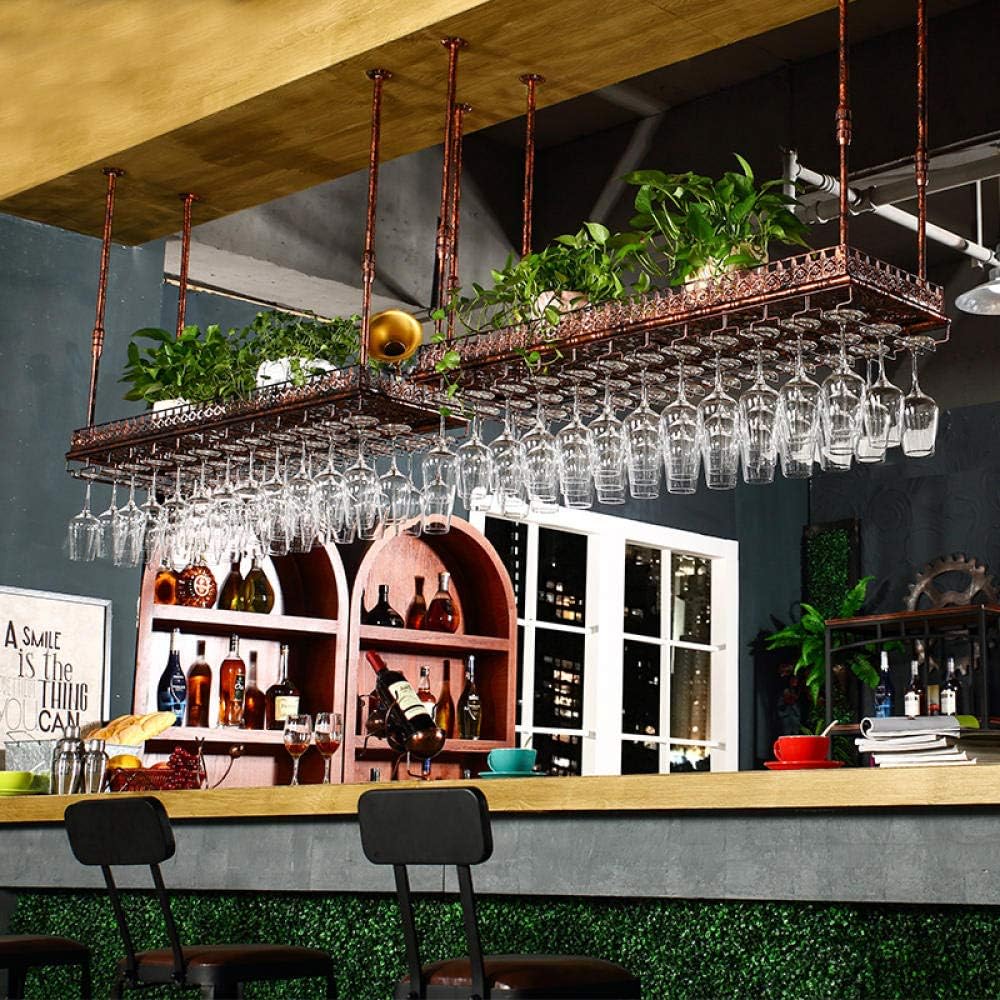 Estante para vino colgante Metal montado en la pared Copas de cristal