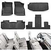 YHTAUTO Automotive Floor Mats & Cargo Mat Fit for 2018-2024 Chevrolet Traverse (7 Seats with 2nd Row Bucket Seat), TPE Floor Liners All-Weather Custom Fit, 1st & 2nd & 3rd Row & Trunk Mat, Set of 5
