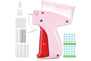 LINGSFIRE Quick Clothing Fixer, Sewing Gun Speedy Clothing Fixer with Storage Box 5 Needles Mini Stitch Gun for Clothes Tagging Gun with 1200 Fasteners 50 Luminous Gaskets