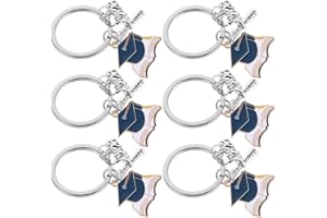JEWEDECO 6pcs Graduation Season Keychains Class of 2026 Grad Cap Backpack Charms Inspirational