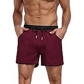 COOFANDY Men's Swim Trunks Quick Dry Swimsuit Color Block Board Short Bathing Suit Swimwear with Mesh Liner