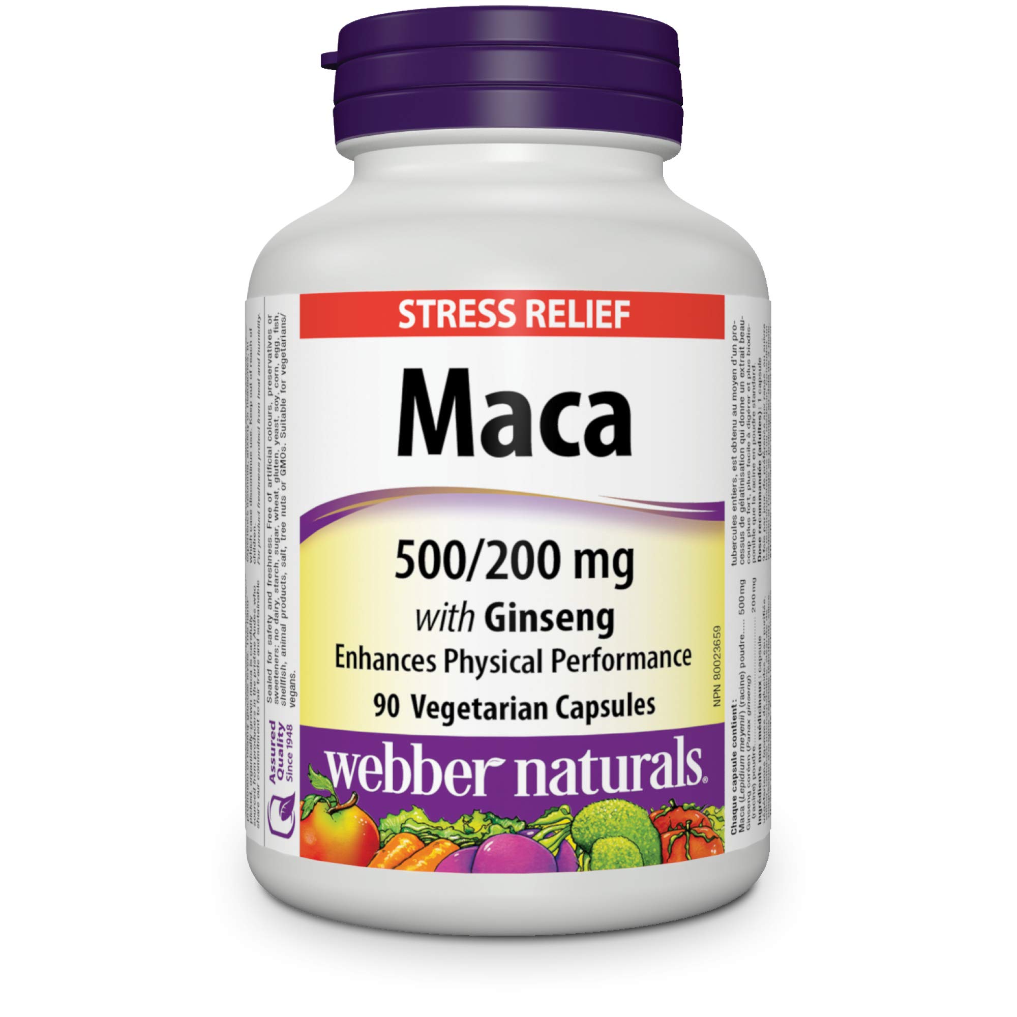 Webber Naturals® Maca with Ginseng 500/200mg 90 capsules Buy Online in
