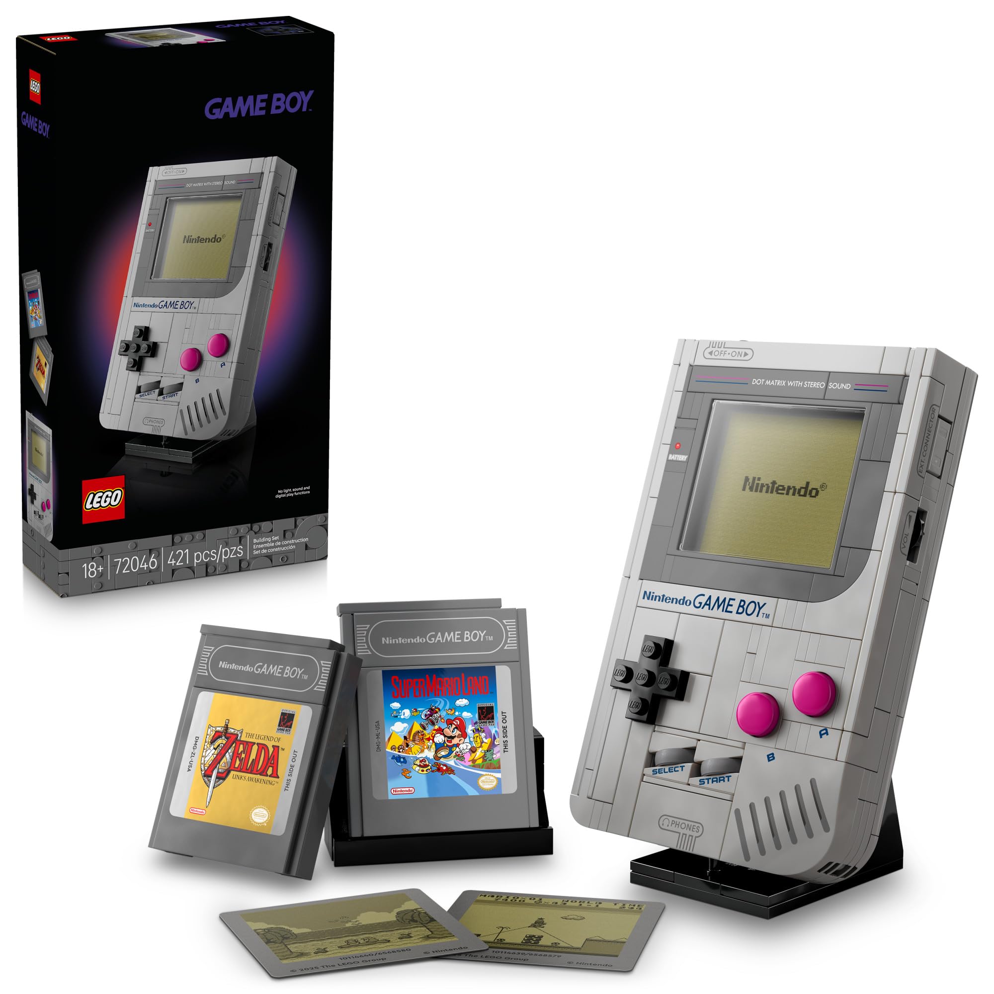 Photo 1 of LEGO Super Mario Game Boy - Retro Building Sets for Adults, Ages 18+ - Collectible Model with Game Paks and Display Stand - Birthday Gifts for Men & Women - 72046