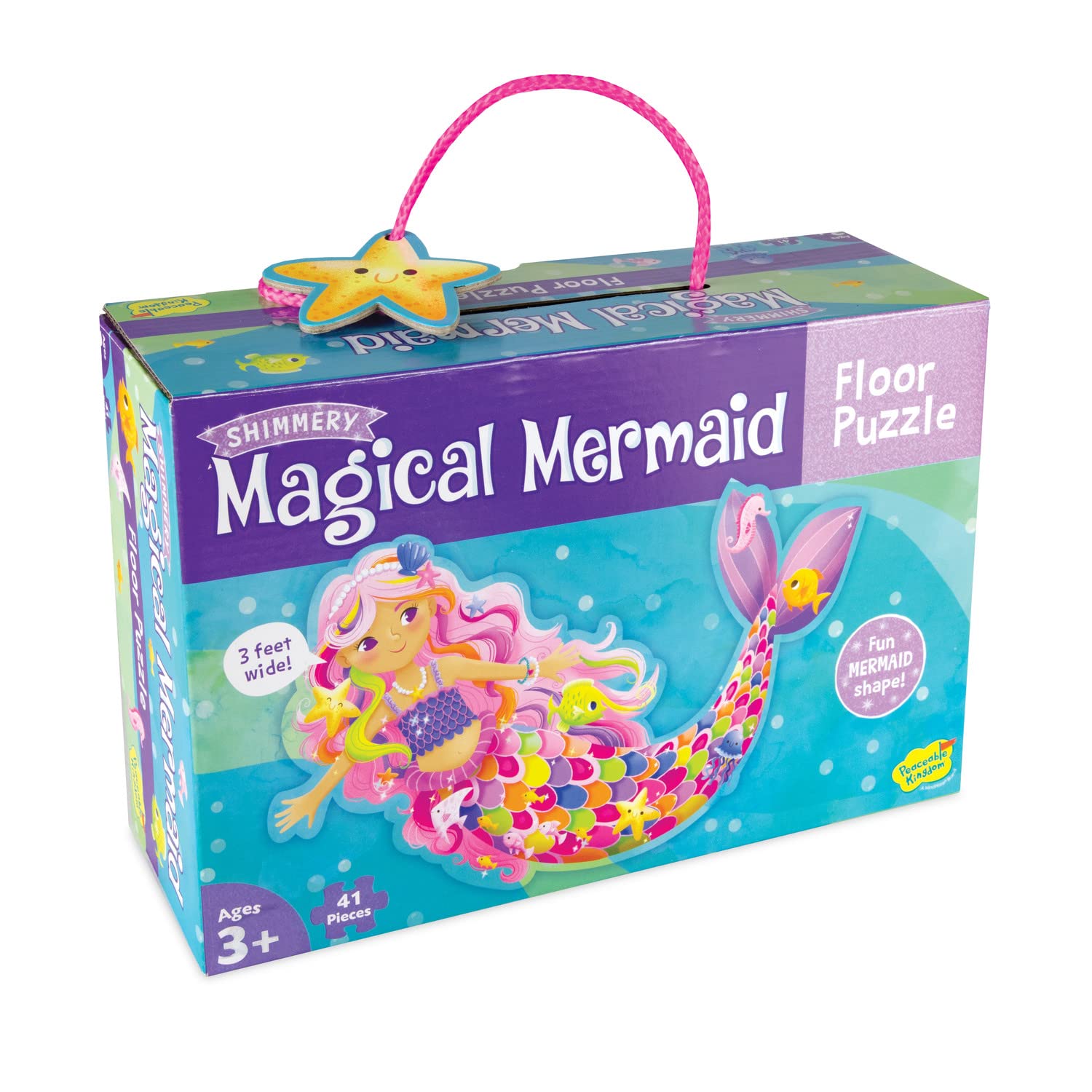 Peaceable Kingdom Shimmery Magical Mermaid Floor Puzzle