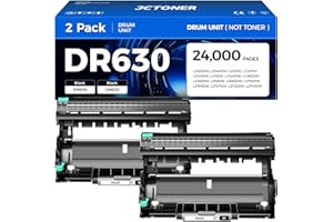 JCTONER DR630 Drum Unit (Not Toner) 2-Pack Replacement Compatible for Brother DR-630 Imaging Drum HL-L2380DW HL-L2320D HL-L2340DW DCP-L2540DW MFC-L2700DW MFC-L2720DW HL-L2300D HL-L2360DW MFC-L2740DW Printer