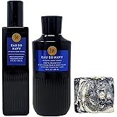 Bath & Body Works Men's Collection Eau So Navy Cologne Mist and Body Wash Duo Set with a Charcoal Scrub Bar Soap - Full Size