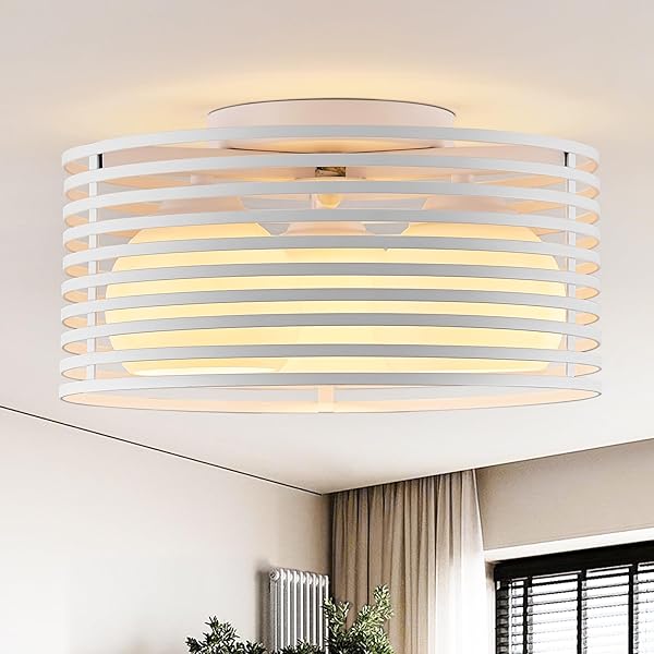 MODERN INDUSTRIAL SEMI FLUSH MOUNT CEILING LIGHT, 3-LIGHT...