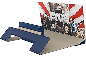 Screen Magnifier,ORETech 12" 3D Phone Screen Magnifier for Smartphone Enlarger HD Screen Amplifier Projector for Movie Video Leather Amplifying Screen with Phone Stand for All Smart Phone-Blue