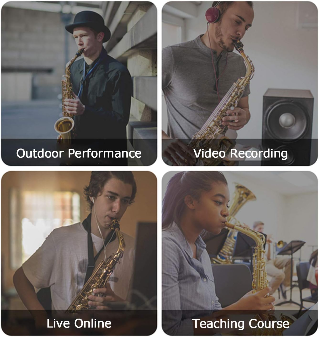XIAOKOA UHF Wireless Instruments Microphone,Saxophone Microphone,Wireless Receiver and Transmitter,160ft Range,Plug and Play,Great for Trumpets, Clarinet, Cello: Home Audio & Theater
