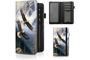BEOTIWAD Checkbook Cover Soaring Eagle Pattern Premium Leather Check Book Holder Wallet with RFID Blocking Function for Men and Women