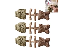 Fix Your Cat’s Dental Health, Creative Fish Bone Cat Toy, Fishbone Catnip & Silvervine for Cats, Chew Stick Toy for Cats Teet