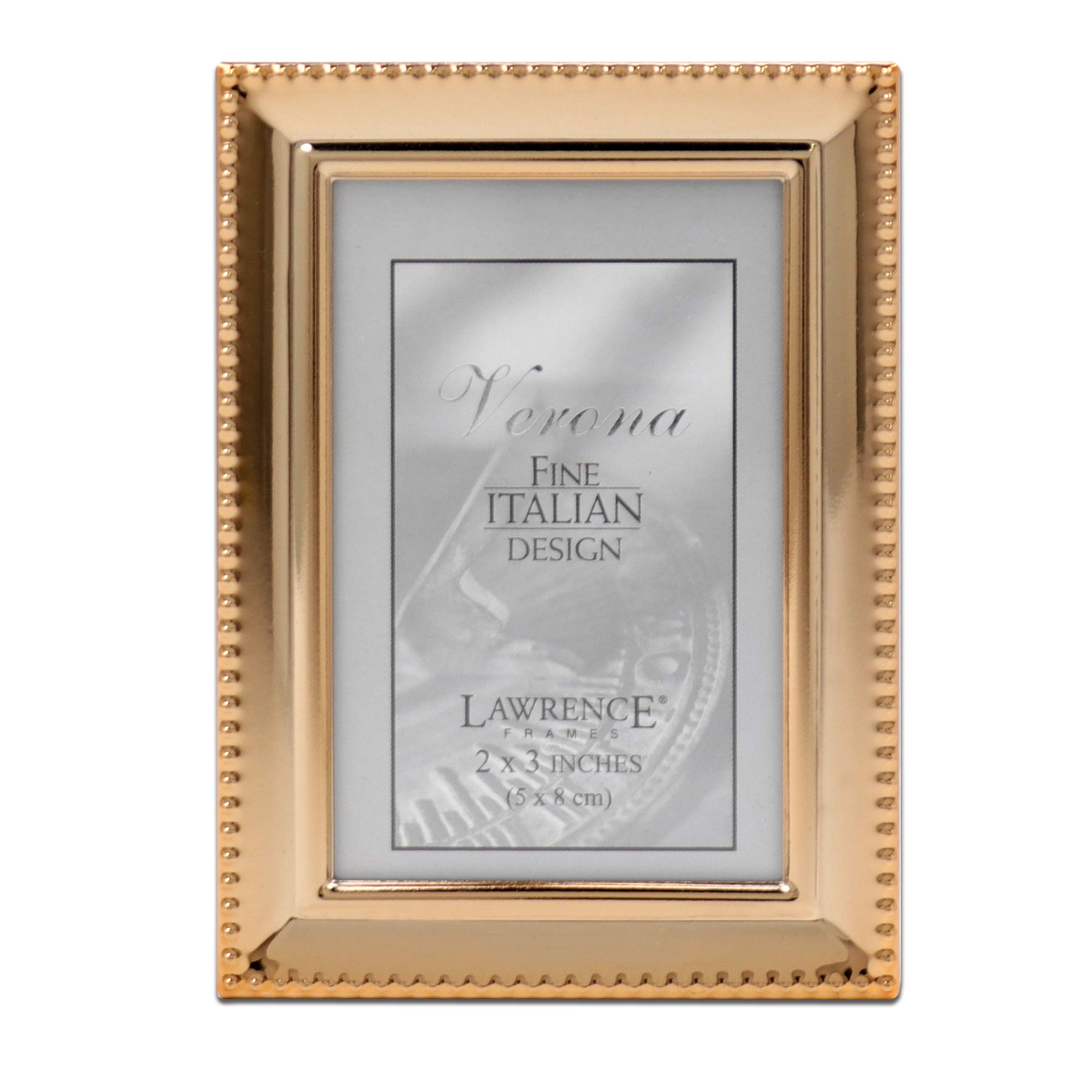 Lawrence Picture Frame, Metal, Gold, 2.5x3.5