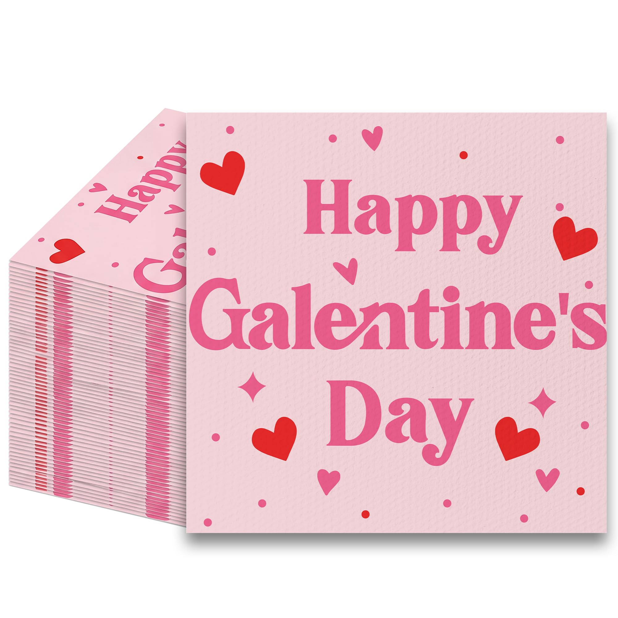 Photo 1 of 100 Pack Galentines Day Napkins Disposable Folded 10 x 10 Inches Galentine Party Decorations Pink, Cocktail Napkins for Girls Ladies Valentines Party Supplies Paper Towel Disposable Towel