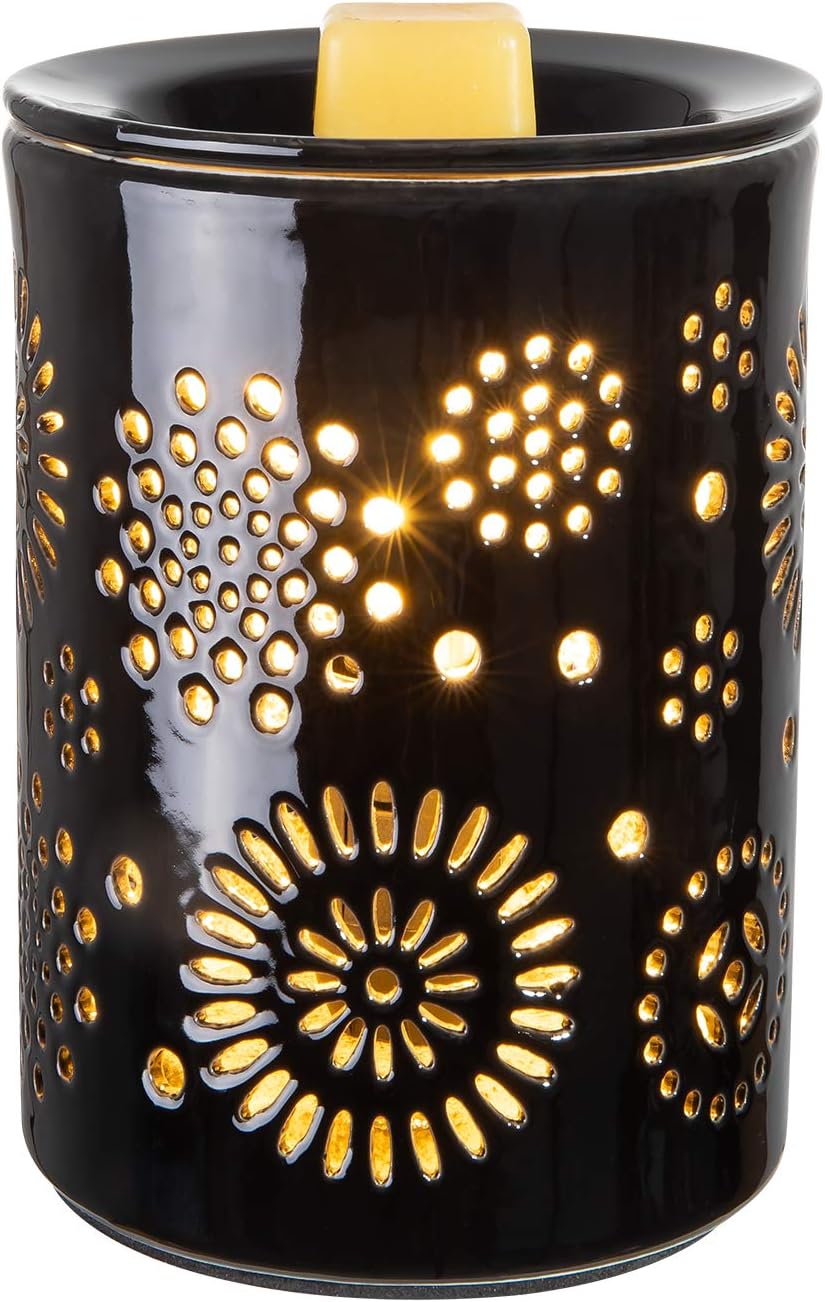 COOSA Ceramic Candle Wax Warmer, Sunflower Pattern Wax Burner,Ideal Gift for Spa and Aromatherapy