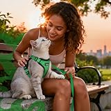 rabbitgoo Cat Harness and Lead Set XS Grass Green Adjustable Escape Proof view 9