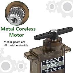 Adeept AD002 2 Pcs 90S 9G Micro Servo Motor, Metal