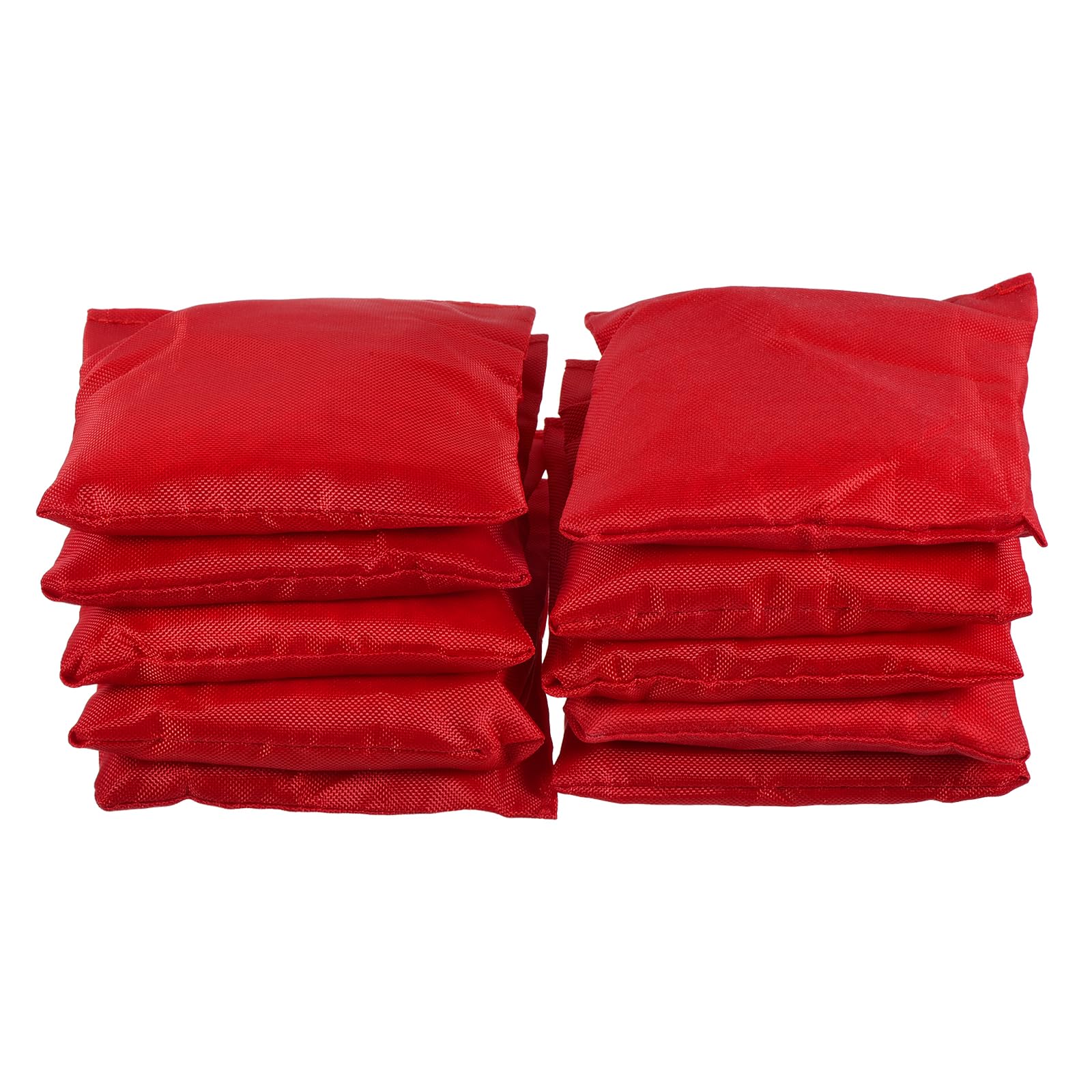 M METERXITY 10 Pack Cornhole Bean Bags - Canvas Sandbag with Plastic Particles, Apply to Bean Bag Throwing/Outdoor Activities(Red)