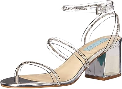 betsey johnson silver block heel