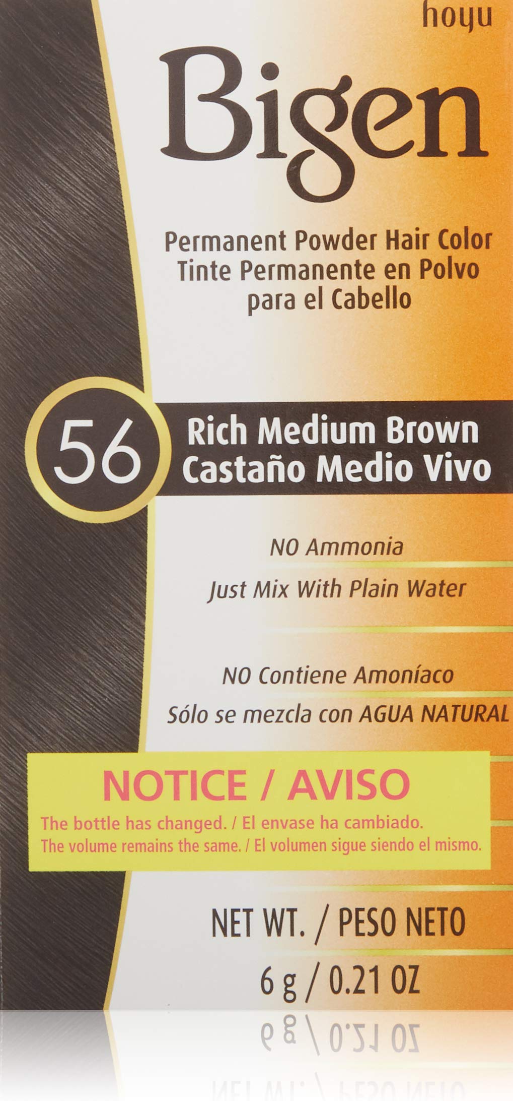 Bigen Powder Hair Color 57 Dark Brown .21 oz. (Case of 6