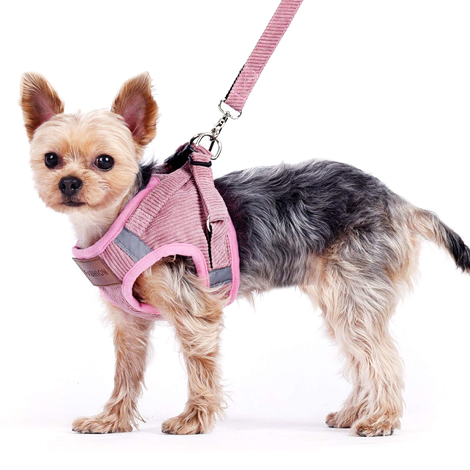 Elinala Dog Harness and Leash Set, Dog Harness Universal, Breathable and Comfortable Pet Cat and Dog Vest Harness for Walking Safety Belts for Small and Medium Pets (S, Pink)