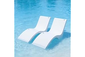VEVOR Pool Lounge Chairs, Set of 2 Chaise Lounger, Water Weighted In-Pool Lounger Chairs for up to 9" Water Depths, Anti-Floa
