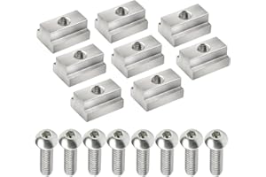 KOHUIPU T Slot Nuts Fit Toyota Tacoma Bed Rack Rails Cleats Pick-Up Truck Bed Deck Rails for Tunda Pickup Truck Deck Bike with Stainless Button Socket Cap Screw 8 Packs