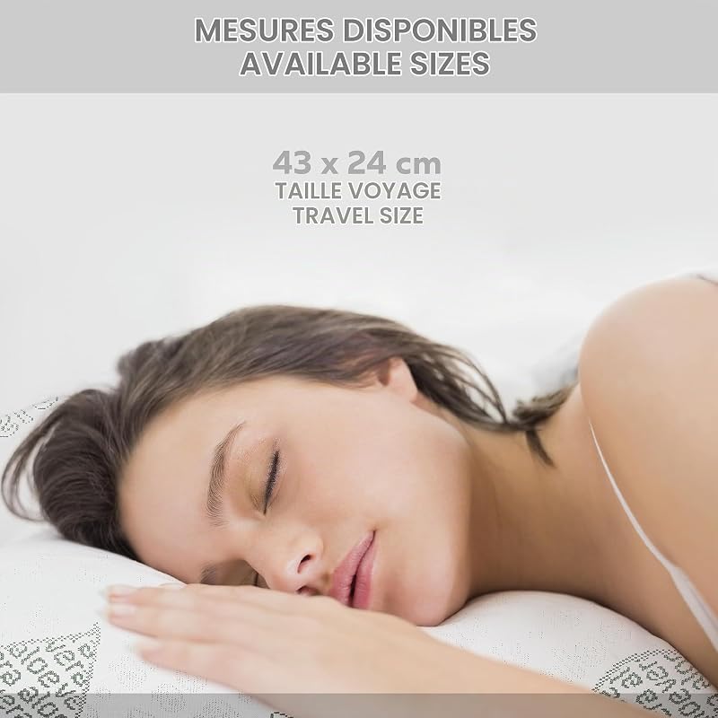 Textilhome Lot de 2 Oreillers de Voyage Mémoire de Forme 43x24 cm