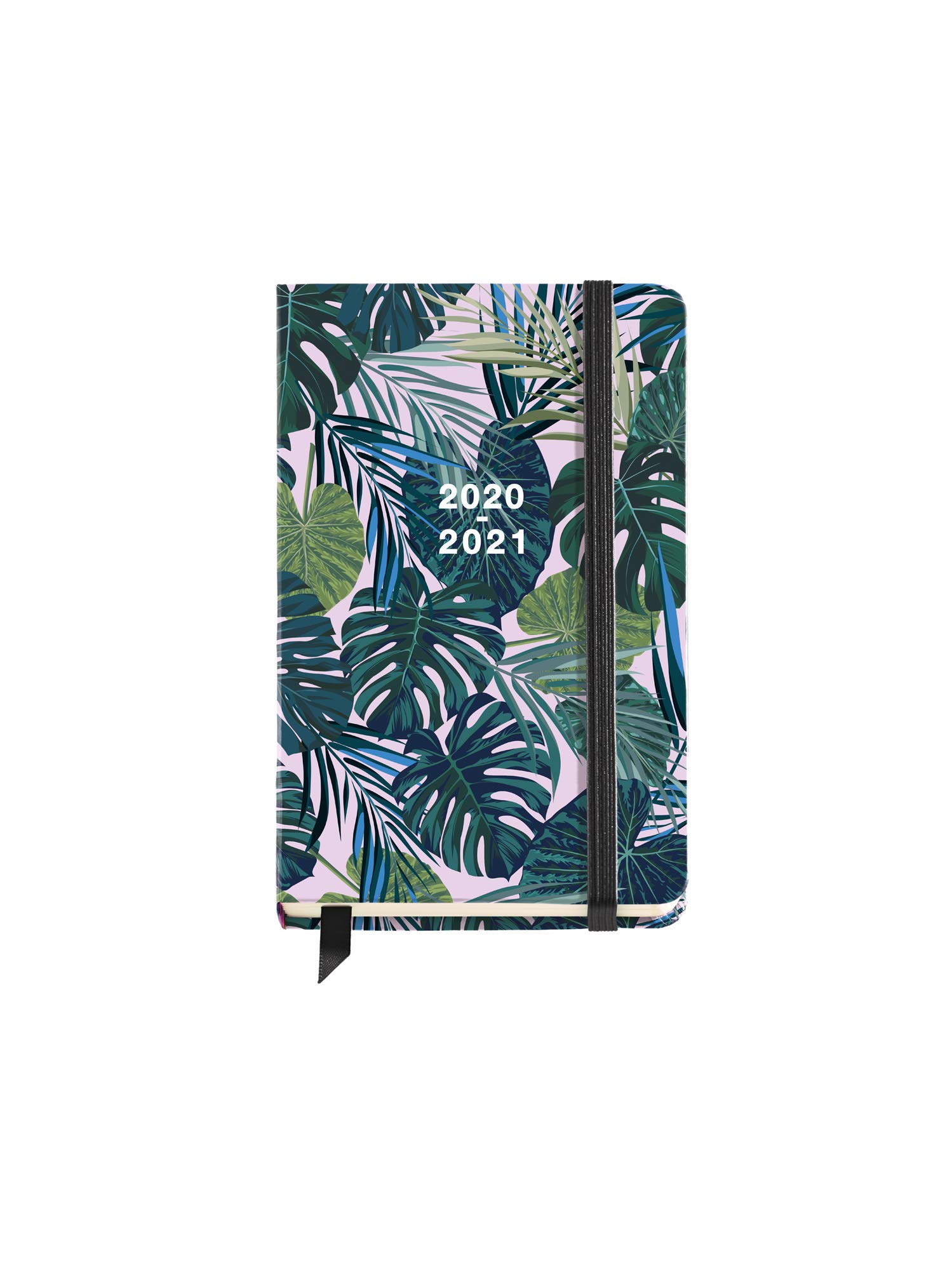 Diary with Elastic Rubber Closure and Sewn Spine 11x182 mm Day Page 2020 Tropical Miquelrius Green Castilian