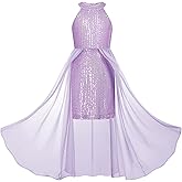 GRACE KARIN Girls Halter Neck Sequin Dress 6-14Y Kids Fancy Formal Party Christmas Sparkly Pageant Birthday Dresses