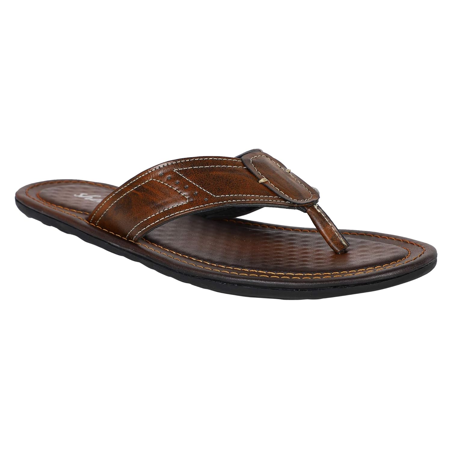 shences brown leather slippers