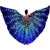 Myohyinwon Light Up Led Isis Wings Belly Dance Carnival Rave Costumes Outfitsfor Women Adults for Christmas Halloween Party