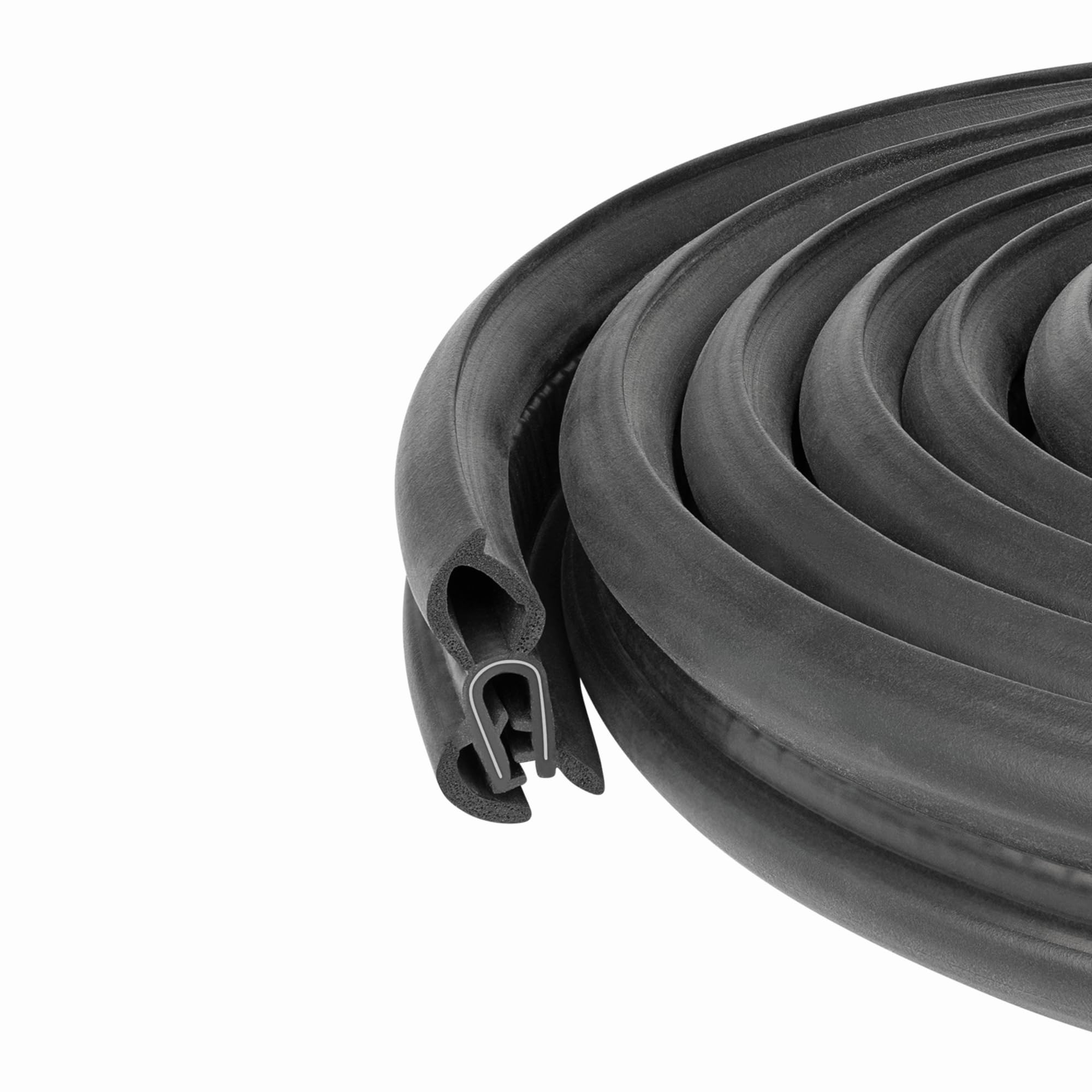 Vertical Bulb Trim Seal with Internal Flange |Bulb Diameter 15mm x Grip Range 5mm | Trunk, Boot, lid, Hood, Hatch Rubber (4 Meter)